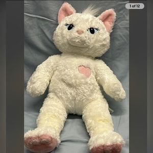 Build a Bear Disney Marie Aristocats White Pink Kitten Cat Stuffed Animal